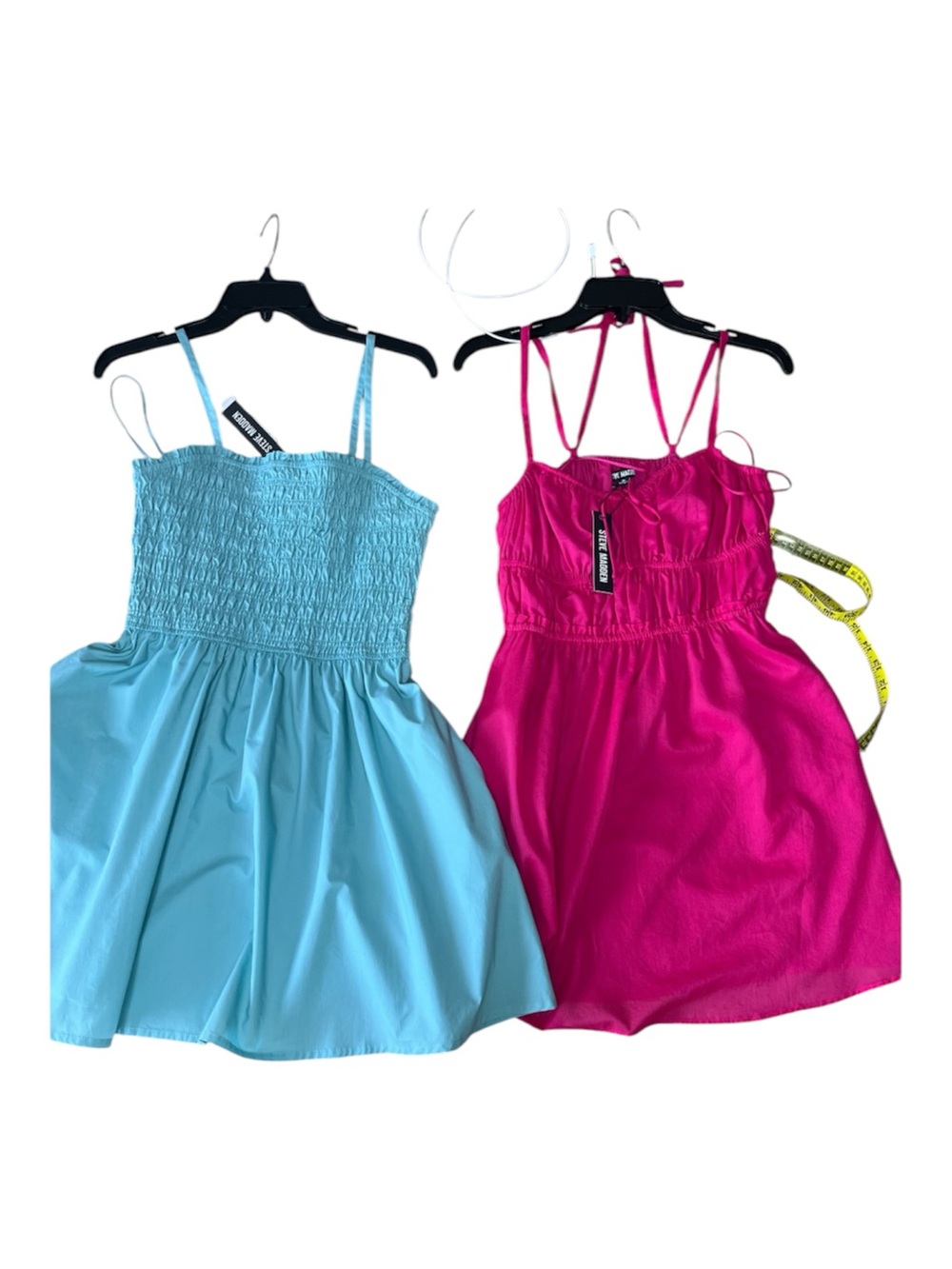 LOT OF 2 Steve Madden Mini Dresses NWT Size S Pink & Aqua Blue